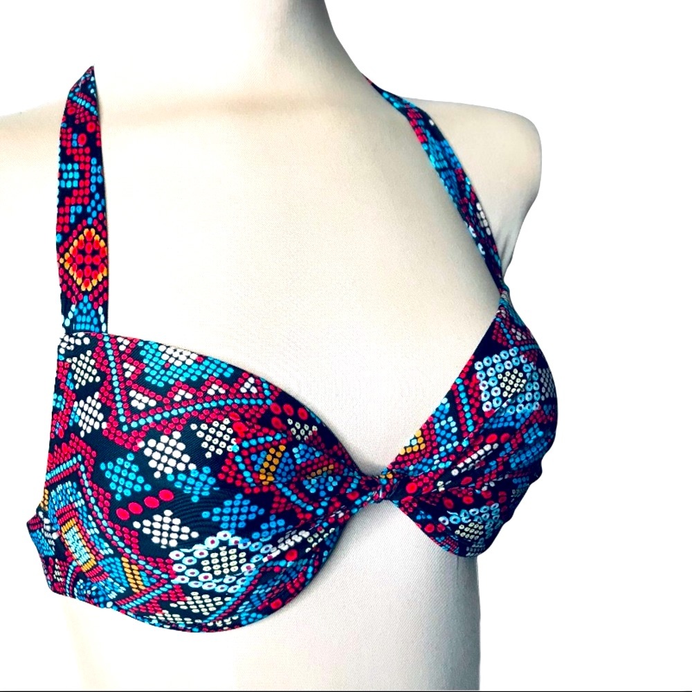 Mossimo underwire push up swim top Bead pattern Small